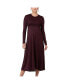 Maternity Ripe Jude Cross Front Nursing Dress Maroon/Black