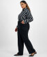 ფოტო #6 პროდუქტის Plus Size Mid-Rise Full-Length Straight-Leg Pants