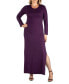 ფოტო #1 პროდუქტის Women's Plus Size Side Slit Fitted Maxi Dress