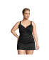 Фото #3 товара Plus Size V-Neck Wrap Wireless Tankini Swimsuit Top