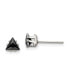 Stainless Steel Polished Black Triangle CZ Stud Earrings