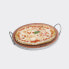 PRTX Pizzastein aus Schamott rund mit Griffen 35 cm