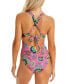 Фото #2 товара Jessica Simpson Women's Rosies Bushes One-Piece Swimsuit Pink Size M