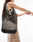 Topshop Jade crochet tote bag in black