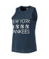 ფოტო #3 პროდუქტის Women's Gray, Navy New York Yankees Meter Muscle Tank Top and Pants Sleep Set