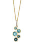 ფოტო #1 პროდუქტის London Blue Topaz (1-3/8 ct. t.w.) & Diamond (1/20 ct. t.w.) 18" Pendant Necklace in 14k Gold