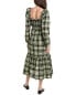 Фото #2 товара Ganni Seersucker Check Smocked Maxi Dress Women's