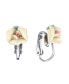 Фото #1 товара Серьги 2028 Silver Tone Porcelain Rose Clip-on