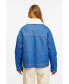Фото #4 товара Women's Denim Shearling Jacket, White Wool