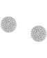 ფოტო #2 პროდუქტის Cubic Zirconia Circle Cluster Stud Earrings in Sterling Silver, Created for Macy's