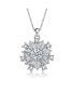 Фото #1 товара White Gold Plated with Cubic Zirconia Flower Snowflake Pendant Necklace