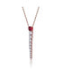 14k Yellow Gold Plated with Emerald & Cubic Zirconia Icicle Journey Pendant Layering Necklace in Sterling Silver