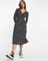 Only wrap midi dress in spot print