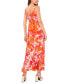 Women's Floral Smocked Back Tiered Sleeveless Maxi Dress