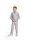 ფოტო #9 პროდუქტის Little Boys Machine Washable Oxford Vest, Shirt, Pants, Necktie and Pocket Square, 5 Piece Set