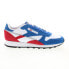 Фото #1 товара Reebok Classic Leather Mens Blue Suede Lace Up Lifestyle Sneakers Shoes