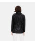 ფოტო #3 პროდუქტის Women's Leather Coat, Black