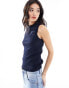 Фото #1 товара Armani Exchange knitted vest with half zip in navy