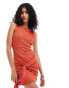 Фото #1 товара ASOS DESIGN drape tie front mini dress in rust