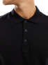 Фото #8 товара ASOS DESIGN long sleeve smart pique polo in black