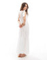 Esmee maxi summer dress in textured white