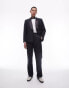 Topman premium slim wool rich tux suit jacket in black