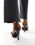 Public Desire Elton two part pointed heels with embellsihed buckle detail in leopard