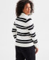 Фото #4 товара Women's Striped Johnny-Collar Sweater, Created for Macy's