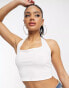 Фото #1 товара First Distraction The Label cross front halter top in white