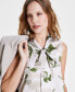 Фото #3 товара Women's Tie-Neck Floral-Print Sleeveless Top
