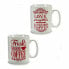 Mug Coffee Porcelain Red White 500 ml 24 Units