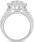 ფოტო #7 პროდუქტის Diamond 3 Pc. Square Halo Cluster Set (3 ct. t.w.) in 14k White Gold