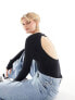 Фото #1 товара Weekday open back seamless long sleeve top in black