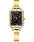 ფოტო #1 პროდუქტის Eco-Drive Women's Crystal Gold-Tone Stainless Steel Bangle Bracelet Watch 23mm