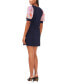 Фото #2 товара Petite Round-Neck Paisley-Sleeve Combo Dress