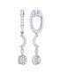 ფოტო #1 პროდუქტის Moonlit Phases Design Sterling Silver Diamond Hoop Women Earring