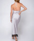 Фото #2 товара Women's Silky Stretch Satin Halter Nightgown