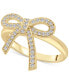 ფოტო #1 პროდუქტის Diamond Bow Ring (1/4 ct. t.w.) in 14k Yellow or Rose Gold, Created for Macy's