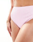 Peek and Beau Fuller Bust high waist bikini bottom in pink crinkle