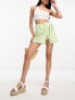 ASOS DESIGN tie skort in jersey cheesecloth in mint gingham