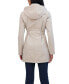 Women's Belted Double Breasted Soft Shell Trench Coat With Detachable Hood