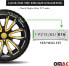 OMAC Hubcaps Wheel Trims Set 16 Inch Compatible with Car Car Made of Pa66 M20 + PP ABS Material Steel Rims Wheel Centre Caps 1 Set (4 Pieces) Black/Yellow Front and Rear