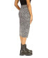 Фото #3 товара Women's Animal-Print Utility Slit-Front Midi Skirt