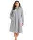 Фото #1 товара Plus Size Short Hooded Sweatshirt Robe