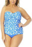Фото #1 товара Anne Cole 285238 Women's Blue Floral Stretch Tankini Top, Size 18W