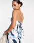 Фото #2 товара Topshop co-ord blur tie dye satin cowl cami in blue