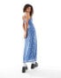 Reclaimed Vintage mesh midi dress in check