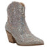 Matisse Harlow Rhinestone Snip Toe Cowboy Booties Womens Silver Casual Boots HAR