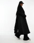 4th & Reckless Tall formal longline wool look coat in black