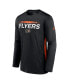 Фото #3 товара Men's Black Philadelphia Flyers Authentic Pro Rink Performance Long Sleeve T-Shirt